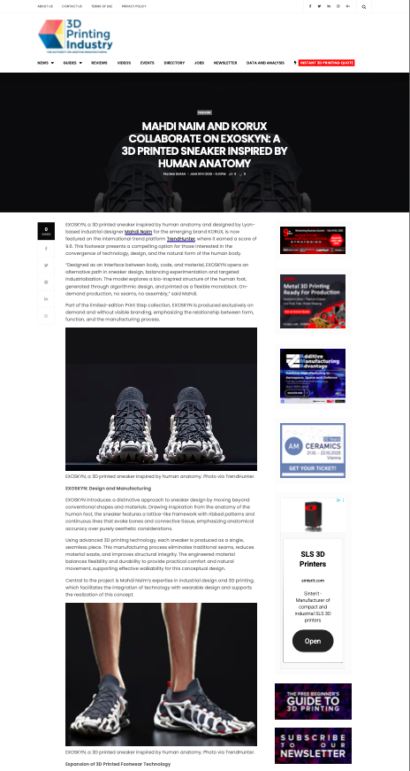 EXOSKYN dans 3D Printing Industry